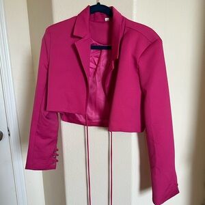 Pink cropped blazer size XS